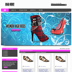 A sample website for a shoe store that says 