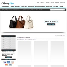 A sample web desigh for a bags and accessories store saying 